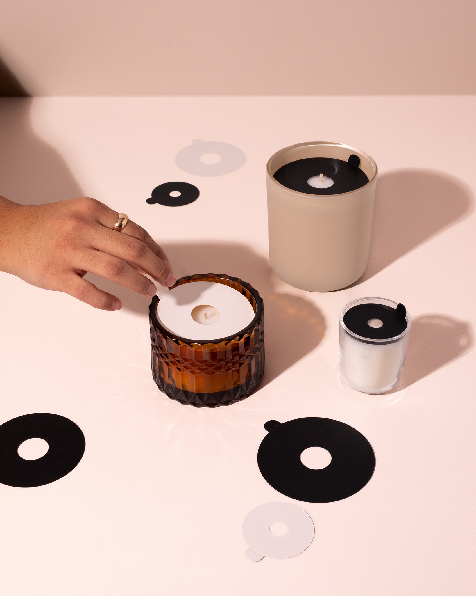 eco matte black candle dust covers